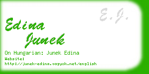 edina junek business card